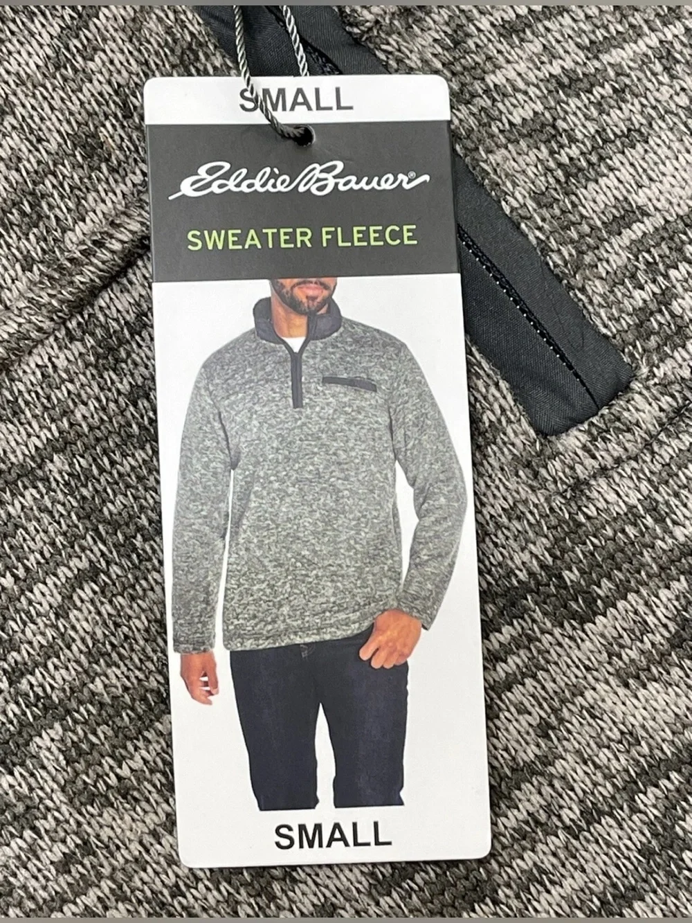 Eddie Bauer Men’s Heather Gray 1/4 Zip Long Sleeve Pullover Fleece Sweater s S